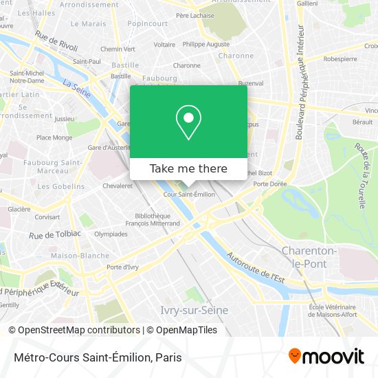 Mapa Métro-Cours Saint-Émilion