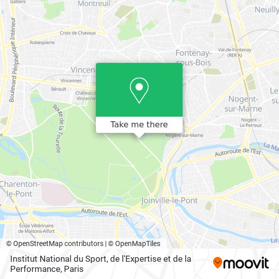 Institut National du Sport, de l'Expertise et de la Performance map