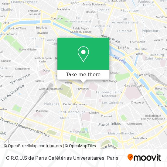 C.R.O.U.S de Paris Cafétérias Universitaires map