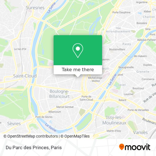 Du Parc des Princes map