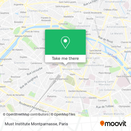 Mapa Must Institute Montparnasse