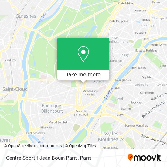 Mapa Centre Sportif Jean Bouin Paris