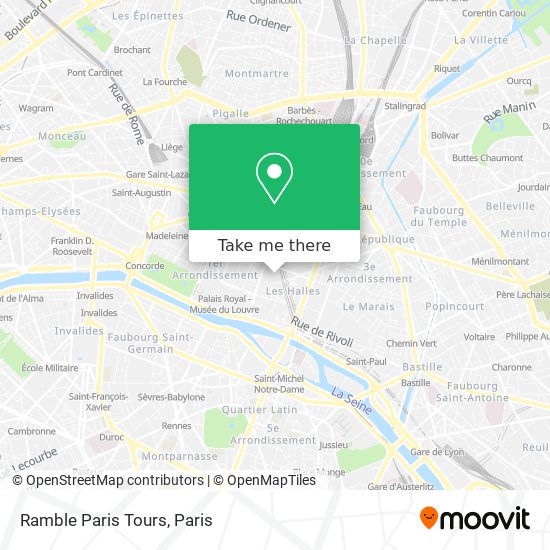 Ramble Paris Tours map