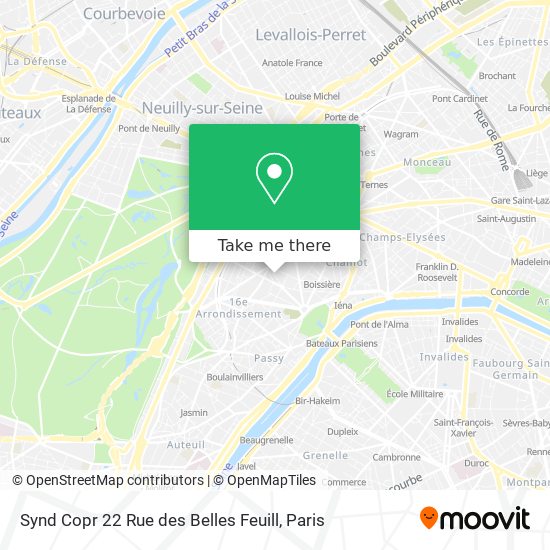 Mapa Synd Copr 22 Rue des Belles Feuill