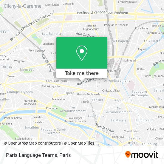 Paris Language Teams map