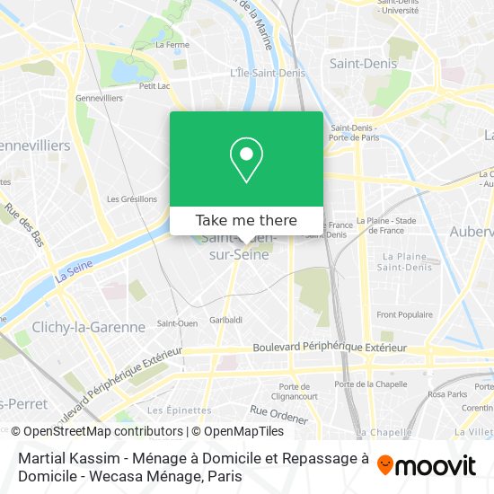 Martial Kassim - Ménage à Domicile et Repassage à Domicile - Wecasa Ménage map