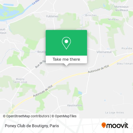 Mapa Poney Club de Boutigny