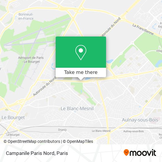 Mapa Campanile Paris Nord