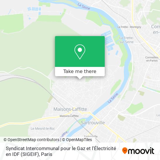 Syndicat Intercommunal pour le Gaz et l'Électricité en IDF (SIGEIF) map