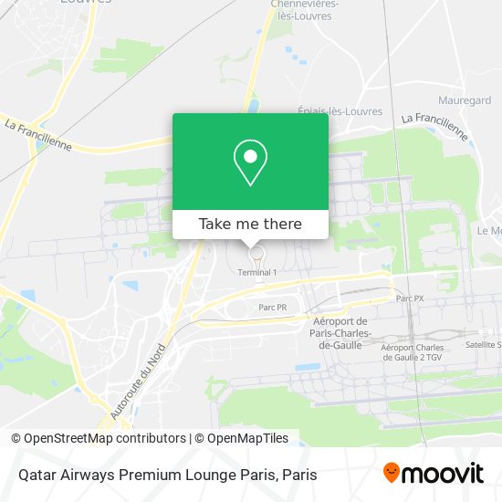 Mapa Qatar Airways Premium Lounge Paris