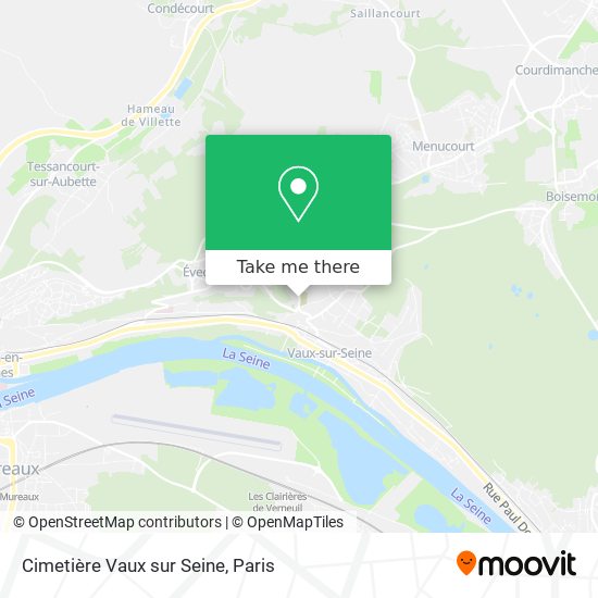 Mapa Cimetière Vaux sur Seine