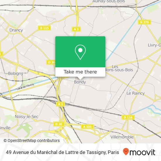 Mapa 49 Avenue du Maréchal de Lattre de Tassigny