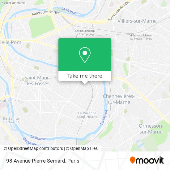 Mapa 98 Avenue Pierre Semard