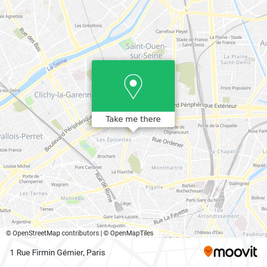 Mapa 1 Rue Firmin Gémier