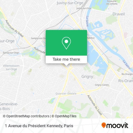 Mapa 1 Avenue du Président Kennedy