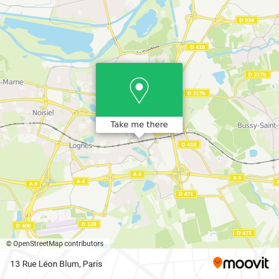 Mapa 13 Rue Léon Blum