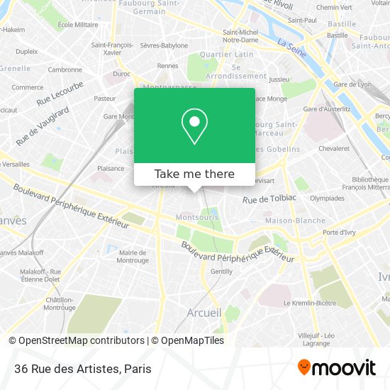 36 Rue des Artistes map
