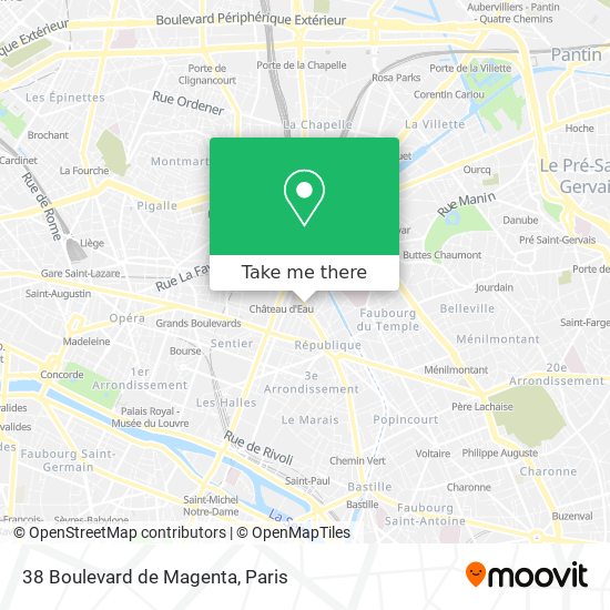 Mapa 38 Boulevard de Magenta