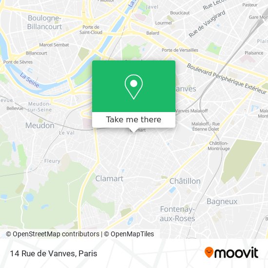 Mapa 14 Rue de Vanves