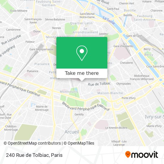 Mapa 240 Rue de Tolbiac