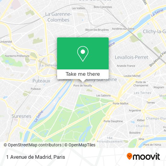 Mapa 1 Avenue de Madrid