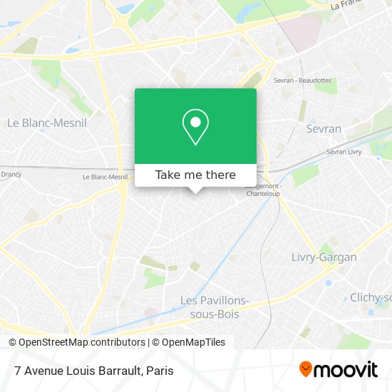Mapa 7 Avenue Louis Barrault