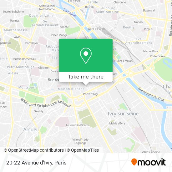 Mapa 20-22 Avenue d'Ivry