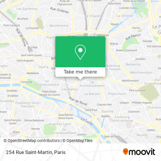 Mapa 254 Rue Saint-Martin