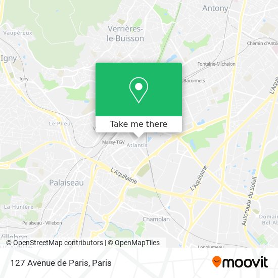 Mapa 127 Avenue de Paris