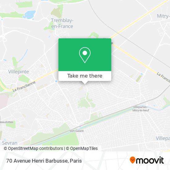 Mapa 70 Avenue Henri Barbusse