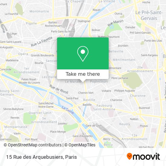 Mapa 15 Rue des Arquebusiers