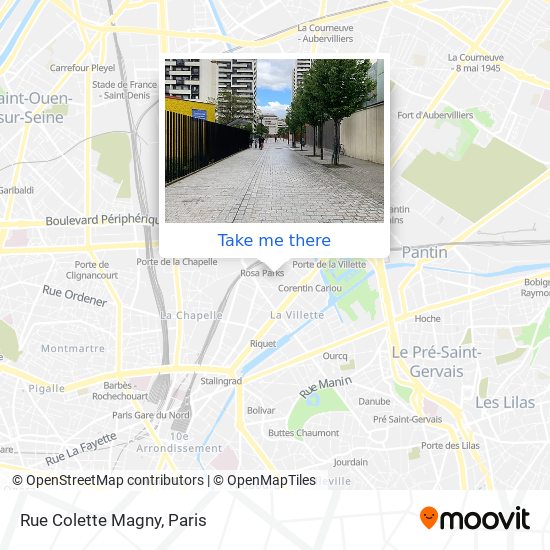 Mapa Rue Colette Magny