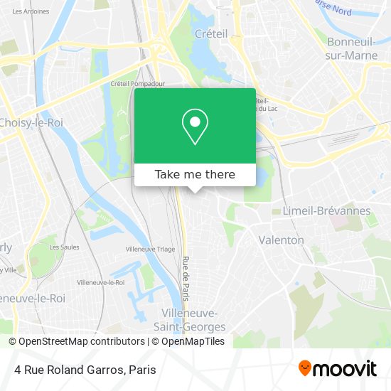 Mapa 4 Rue Roland Garros