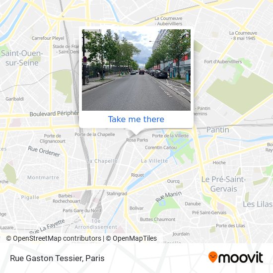 Mapa Rue Gaston Tessier