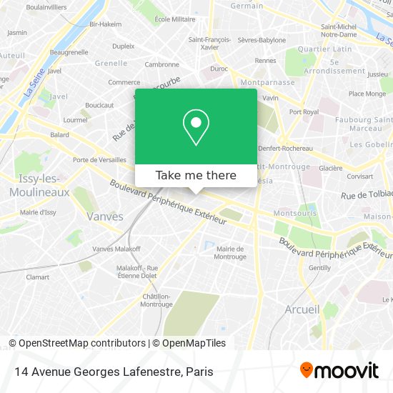 Mapa 14 Avenue Georges Lafenestre