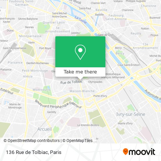 Mapa 136 Rue de Tolbiac