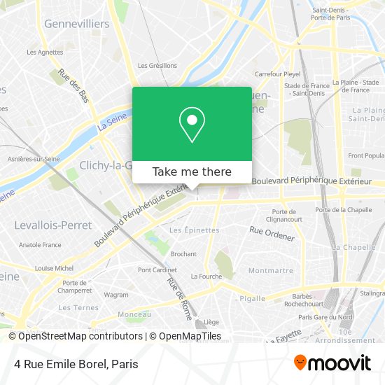 Mapa 4 Rue Emile Borel