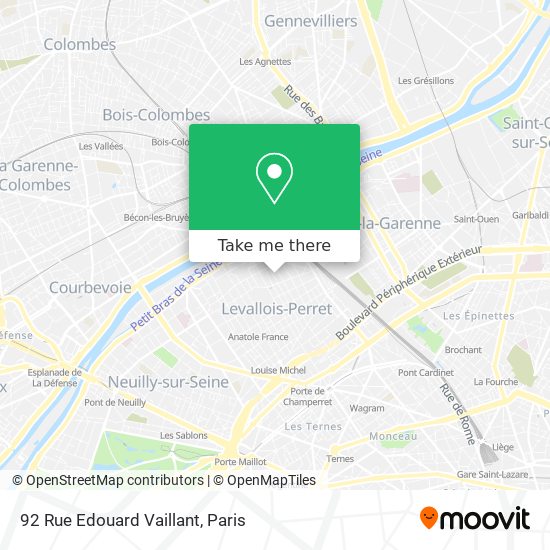 Mapa 92 Rue Edouard Vaillant
