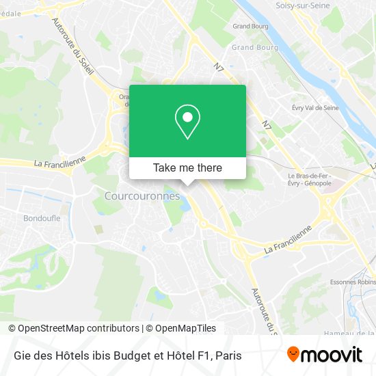 Mapa Gie des Hôtels ibis Budget et Hôtel F1