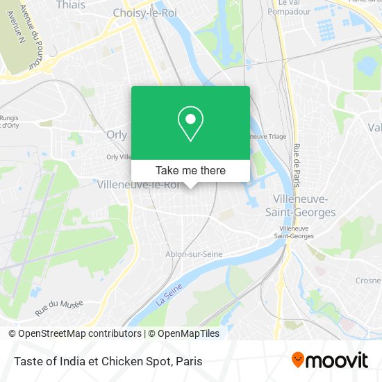 Mapa Taste of India et Chicken Spot