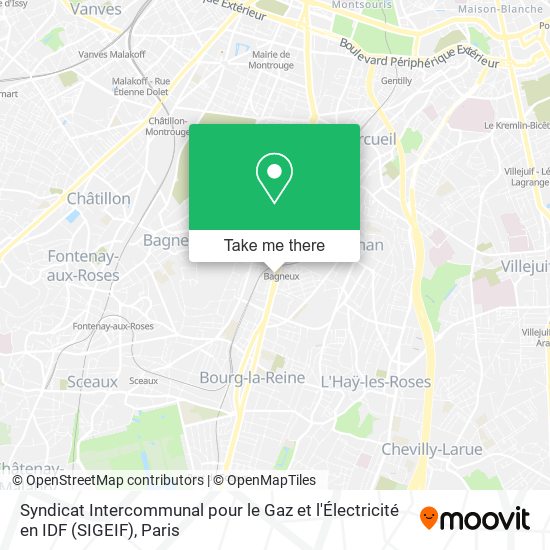 Syndicat Intercommunal pour le Gaz et l'Électricité en IDF (SIGEIF) map