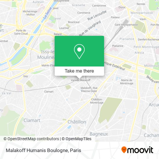 Mapa Malakoff Humanis Boulogne