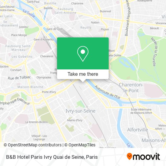 B&B Hotel Paris Ivry Quai de Seine map