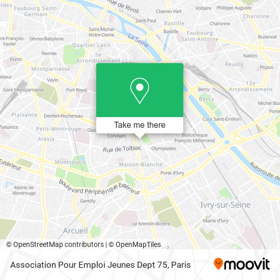 Mapa Association Pour Emploi Jeunes Dept 75