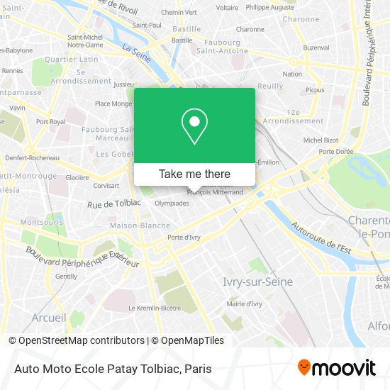 Auto Moto Ecole Patay Tolbiac map