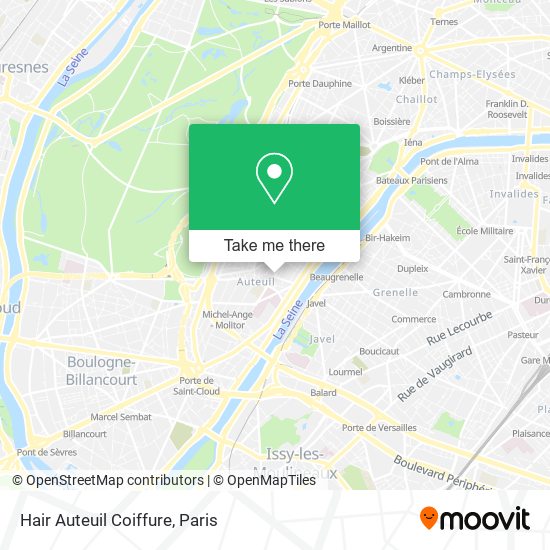 Hair Auteuil Coiffure map