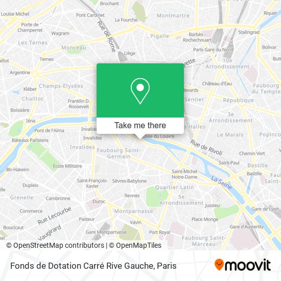 Mapa Fonds de Dotation Carré Rive Gauche