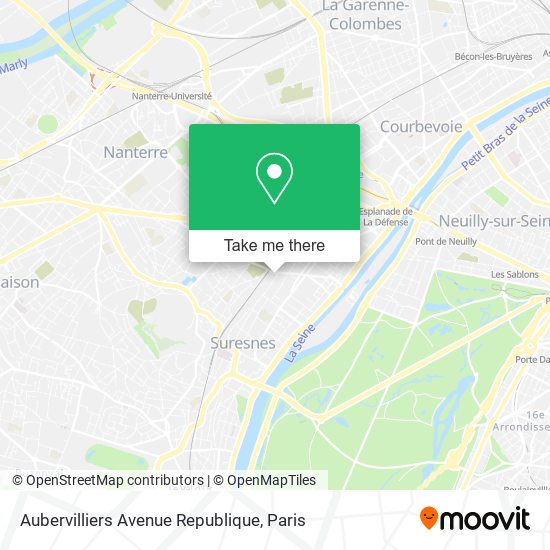 Mapa Aubervilliers Avenue Republique