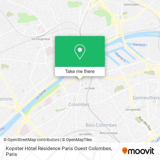 Mapa Kopster Hôtel Résidence Paris Ouest Colombes