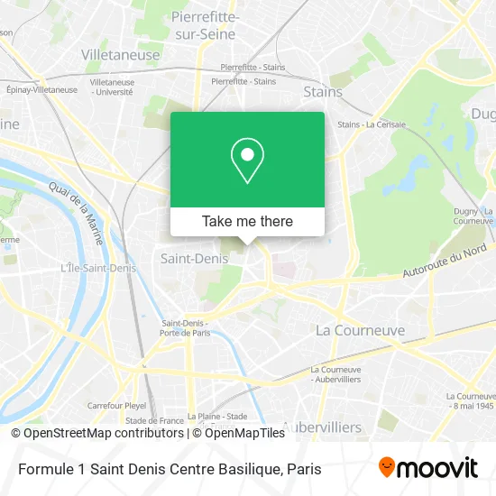 Formule 1 Saint Denis Centre Basilique map